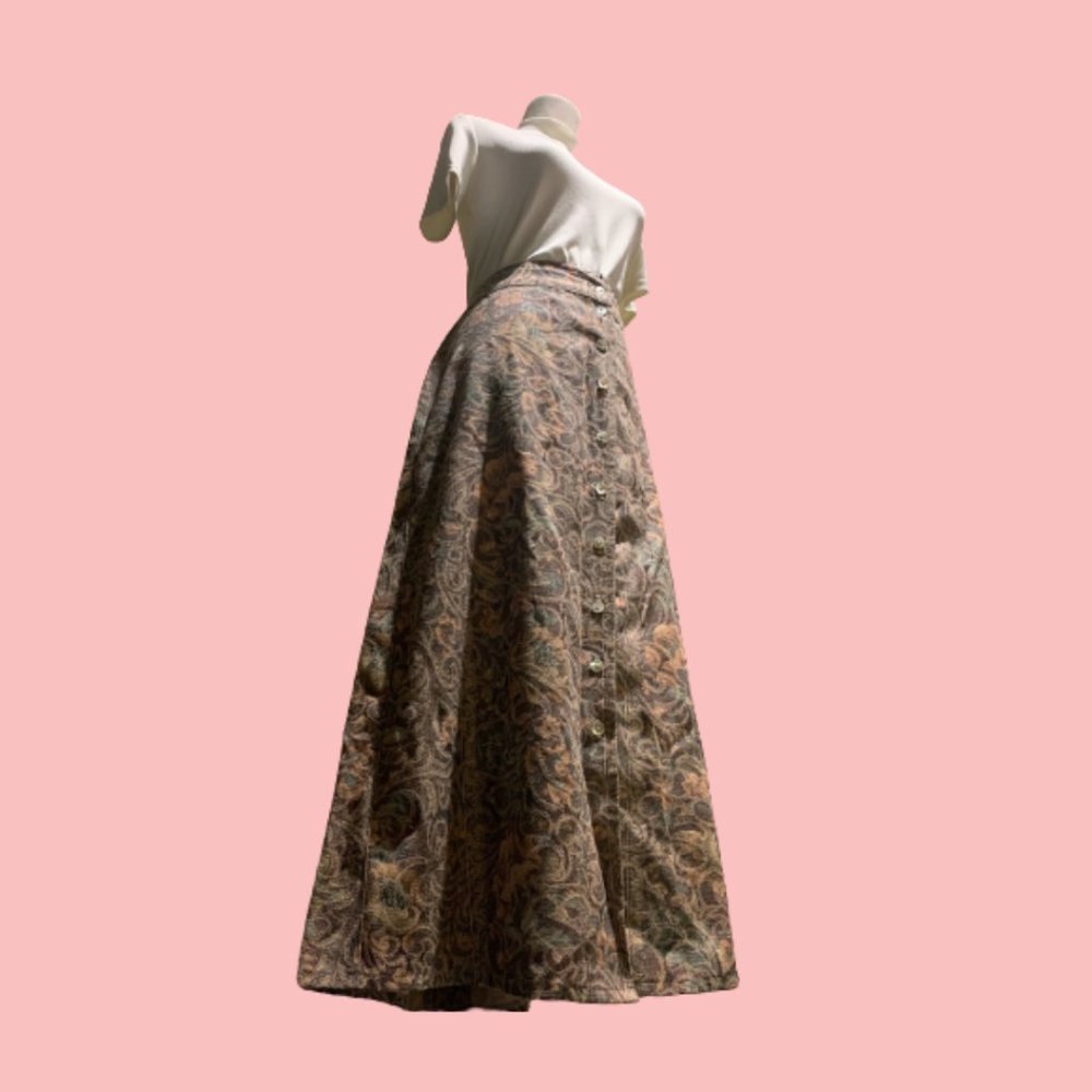 '80s Fall Floral/ Swirl Skirt💕